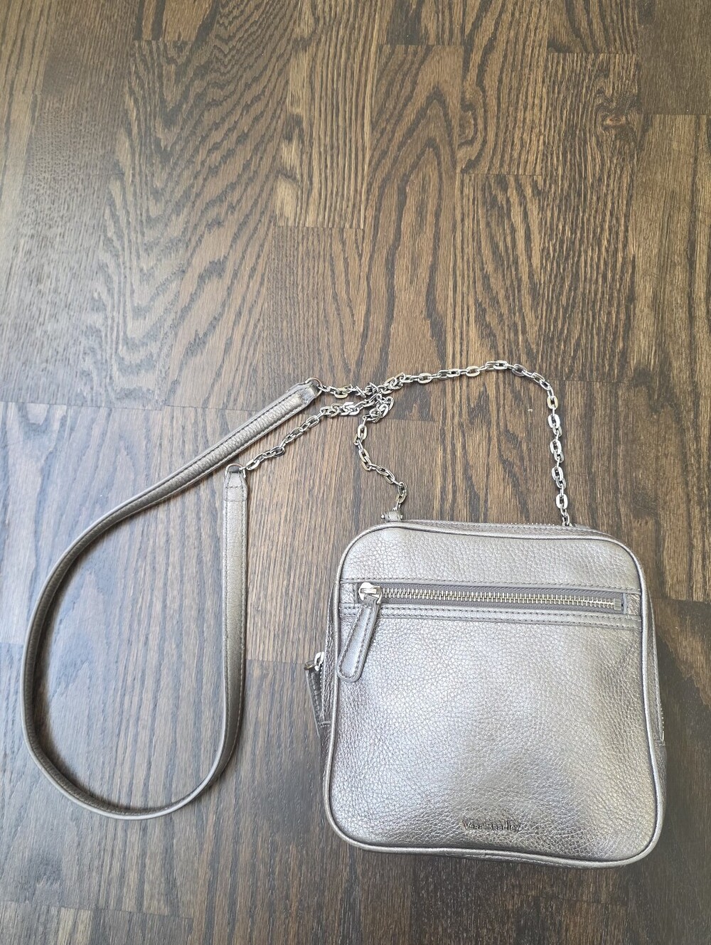 Vera Bradley silver leather Elena crossbody